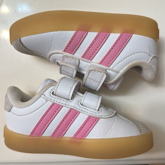 Adidas VL Court 3.0 Toddler White Sneakers - Size 5K - Picture 4 of 6